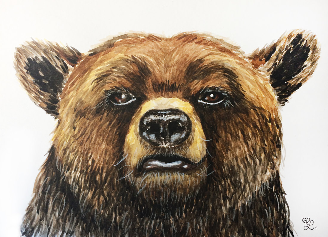 1100x795 Erika Lancaster's Illustration Portfolio - Bear Watercolor Painting