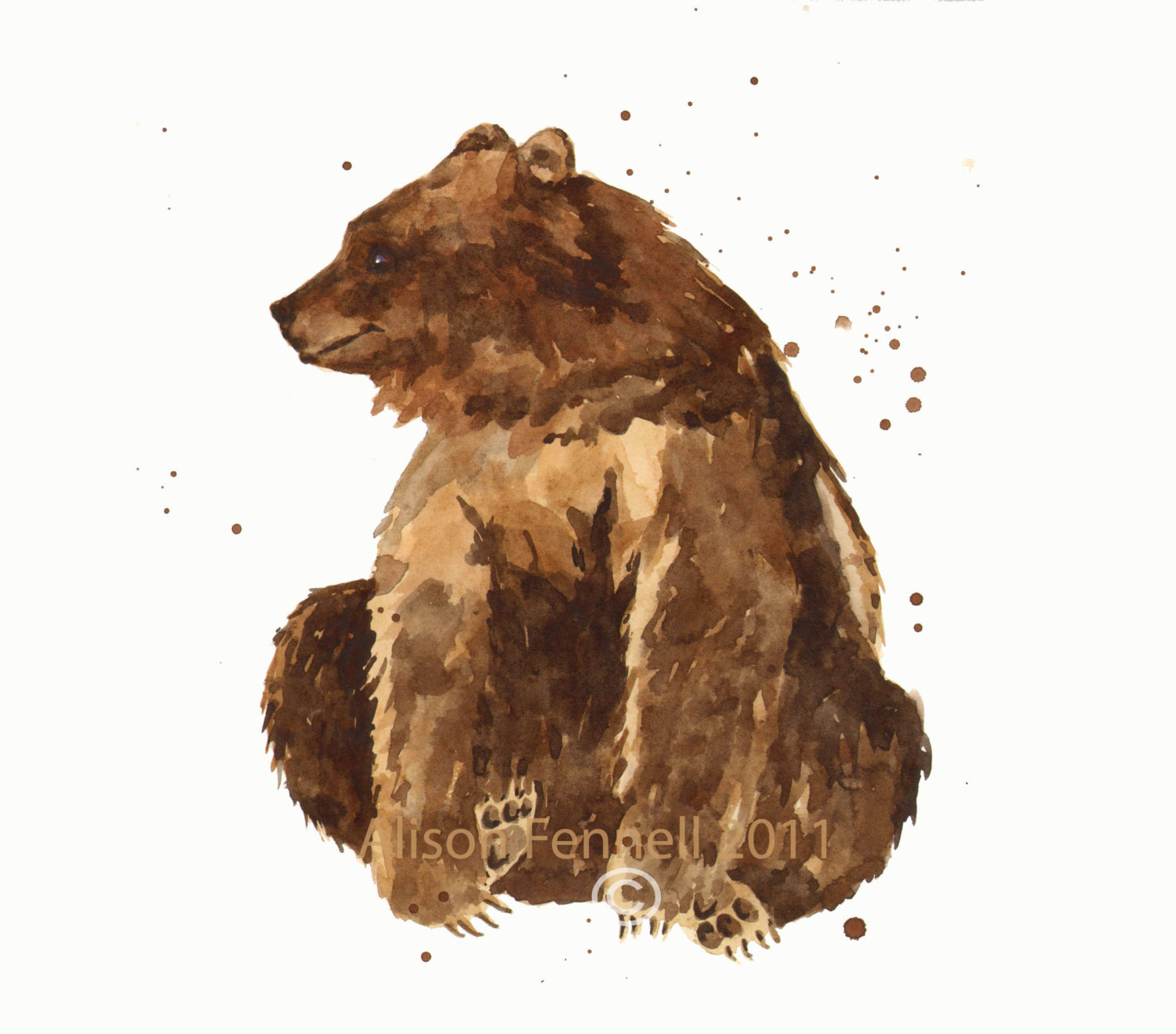 1500x1319 Grizzly Bear Head Painting - Bear Watercolor Painting
