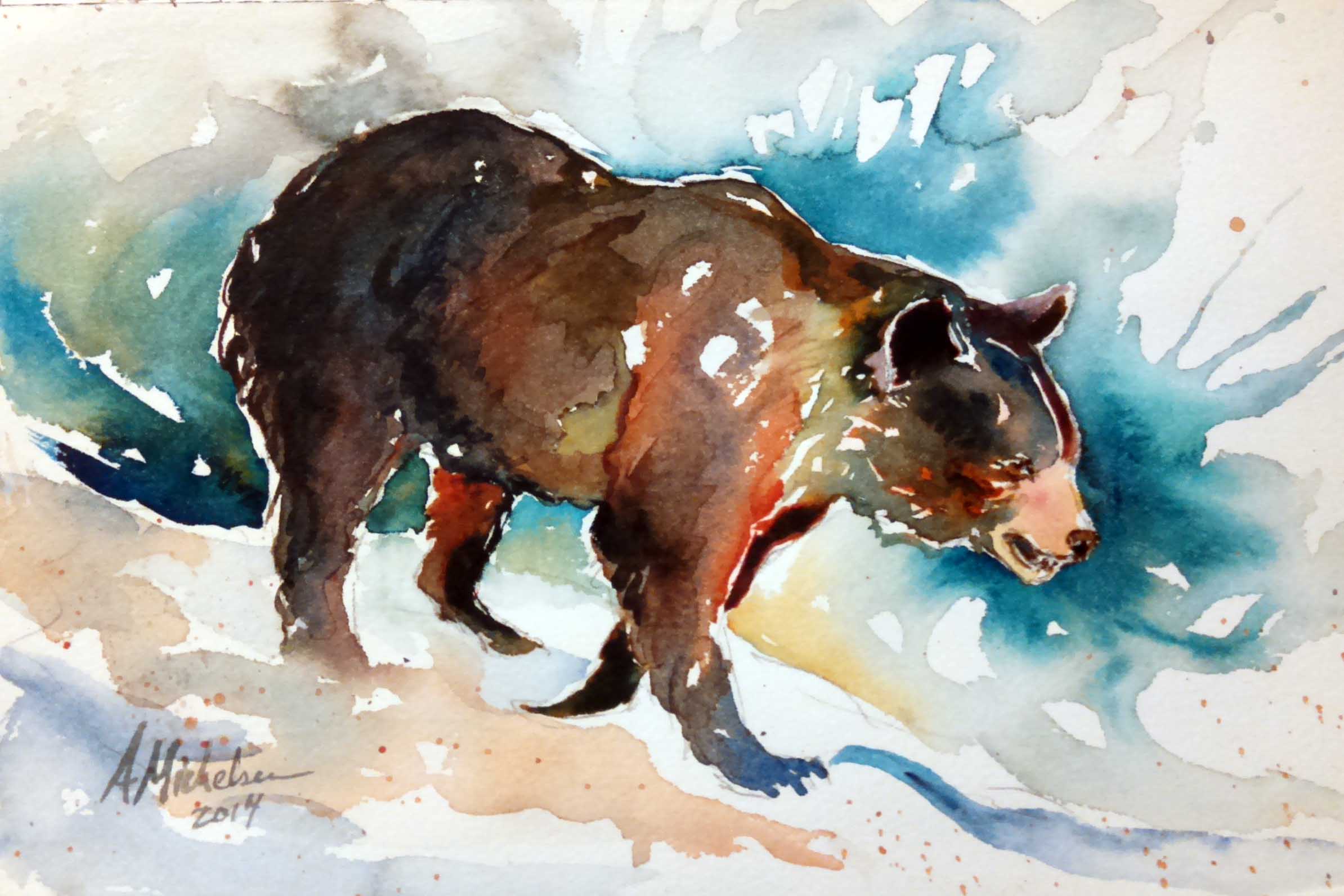 2388x1592 Sketch Bright Spirit Studio - Bear Watercolor Painting