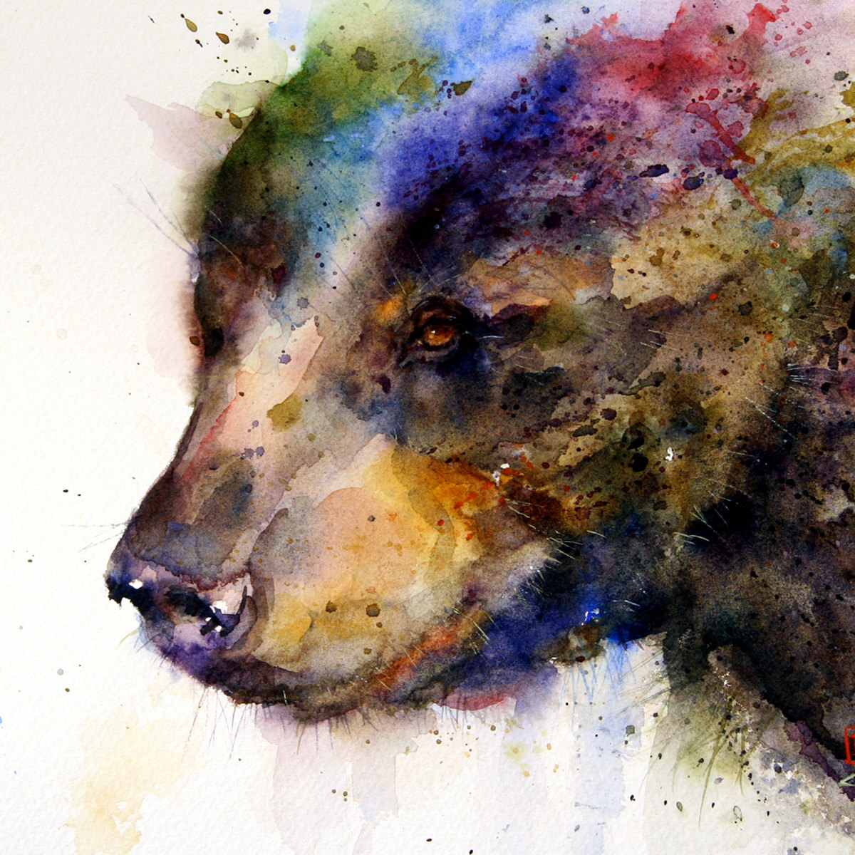 1200x1200 Black Bear Large Watercolor Print By Dean Crouser - Bear Watercolor Painting