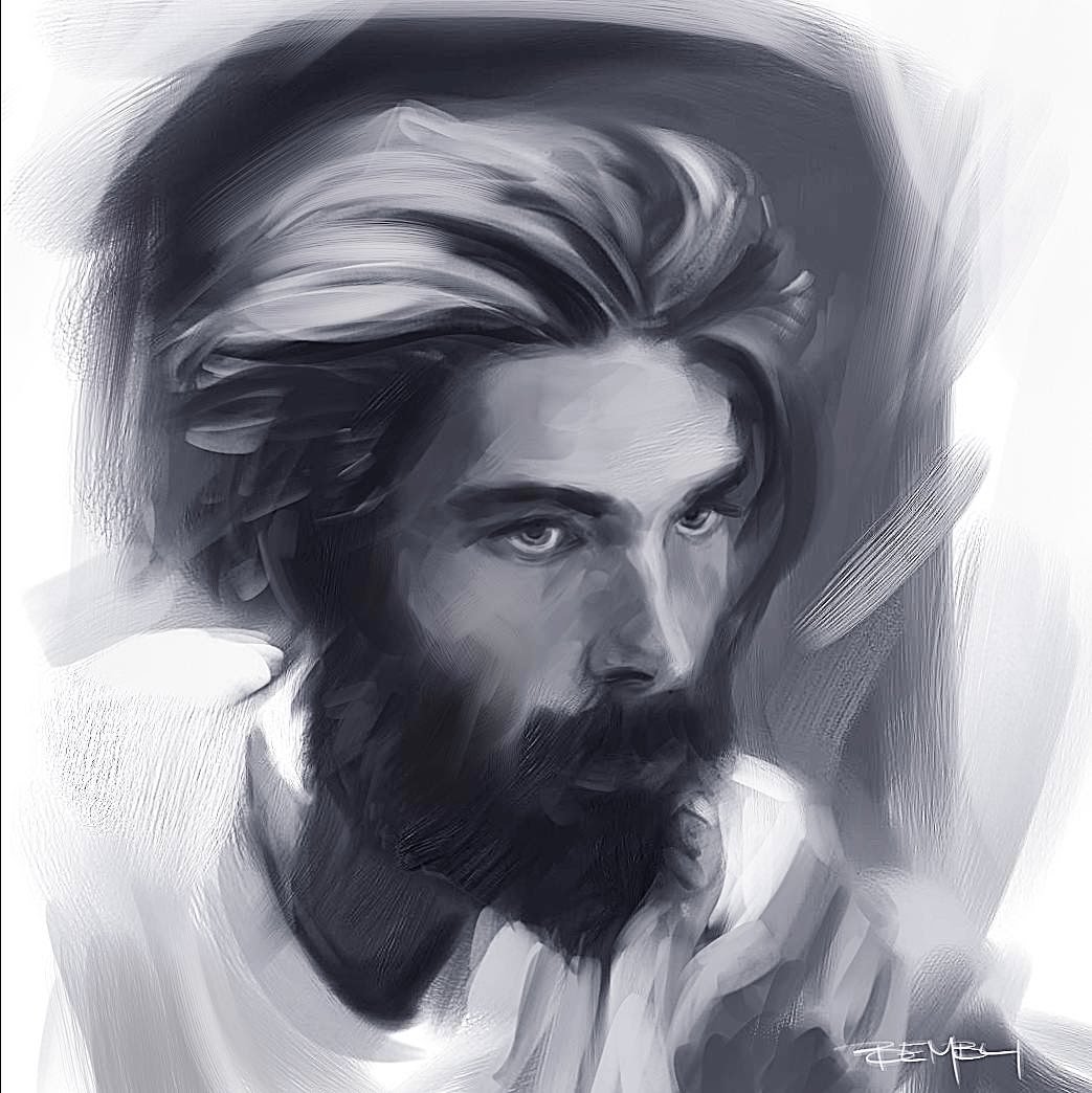 1043x1044 Digital Painting - Beard Painting