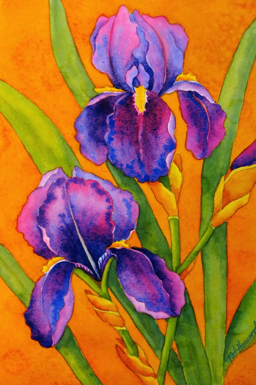1066x1600 The Painted Prism Watercolor Workshop Painting Bearded Irises - Bearded Iris Painting