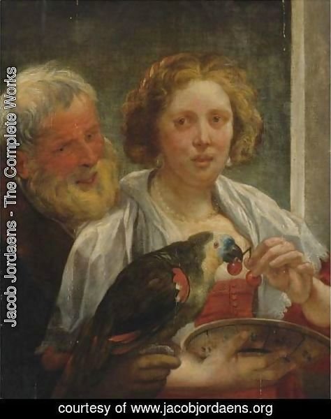 474x600 Jacob Jordaens - Bearded Woman Painting