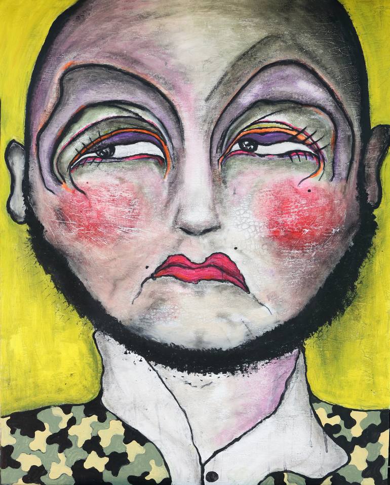 770x957 Saatchi Art The Bearded Woman Painting By Pedro Mainman - Bearded Woman Painting