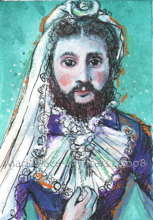 500x717 The Bearded Lady Maria Pace Wynters - Bearded Woman Painting