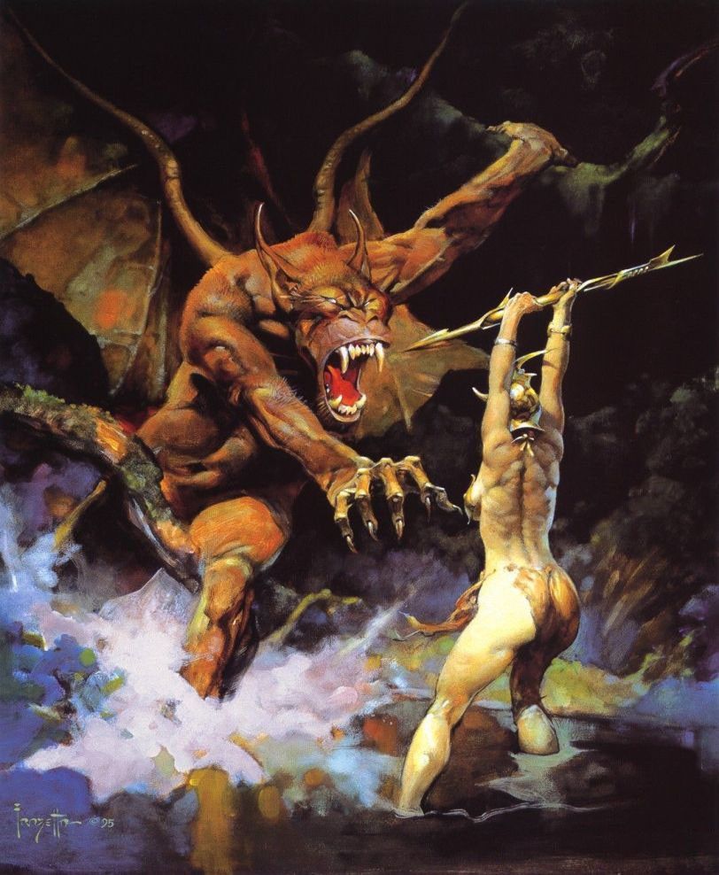 812x988 Frank Frazetta Beauty Vs. Beast 50% Off - Beast Painting