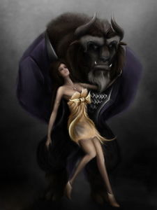 225x300 Beauty And The Beast Painting Animation Art Giant Wall Print - Beast Painting