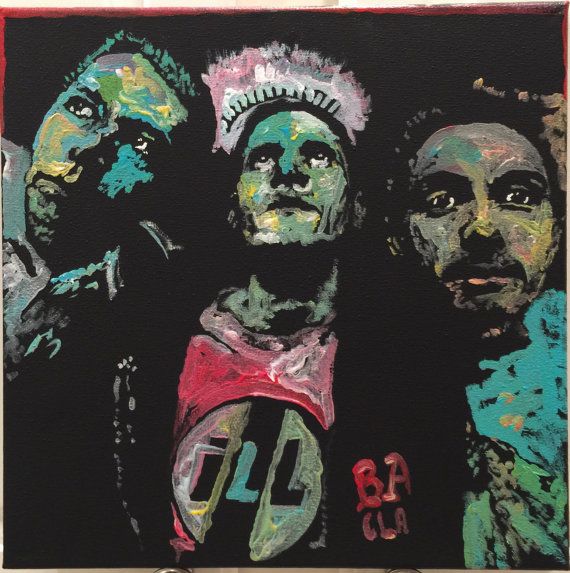 570x573 Beastie Boys By Matt Pecson Acrylic Painting Small Canvas Wall Art - Beastie Boys Painting