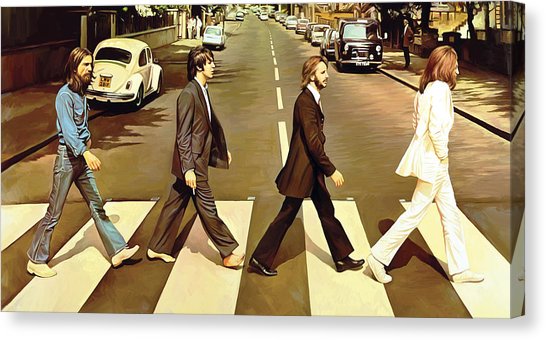 546x340 The Beatlesbbey Roadrtwork Painting By Sheraz - Beatles Abbey Road Painting