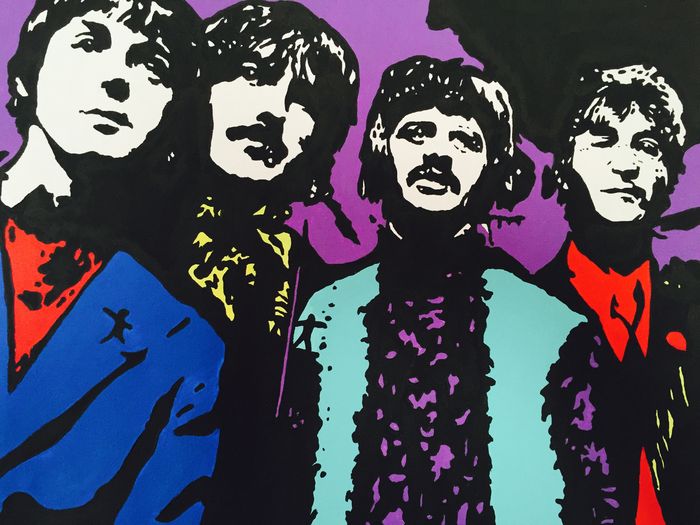 700x525 Pop Art Painting The Beatles - Beatles Painting