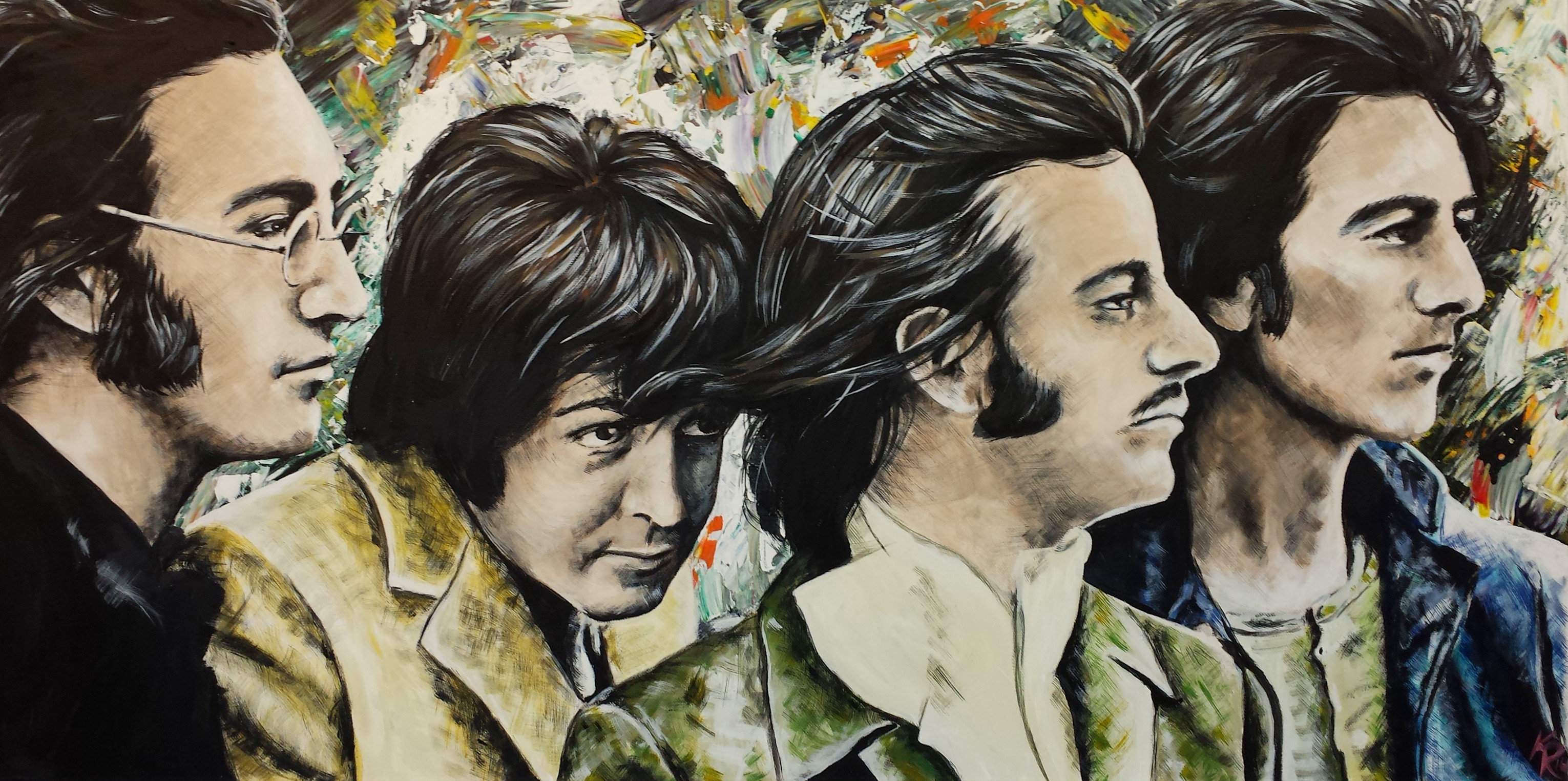 3061x1524 The Beatles - Beatles Painting