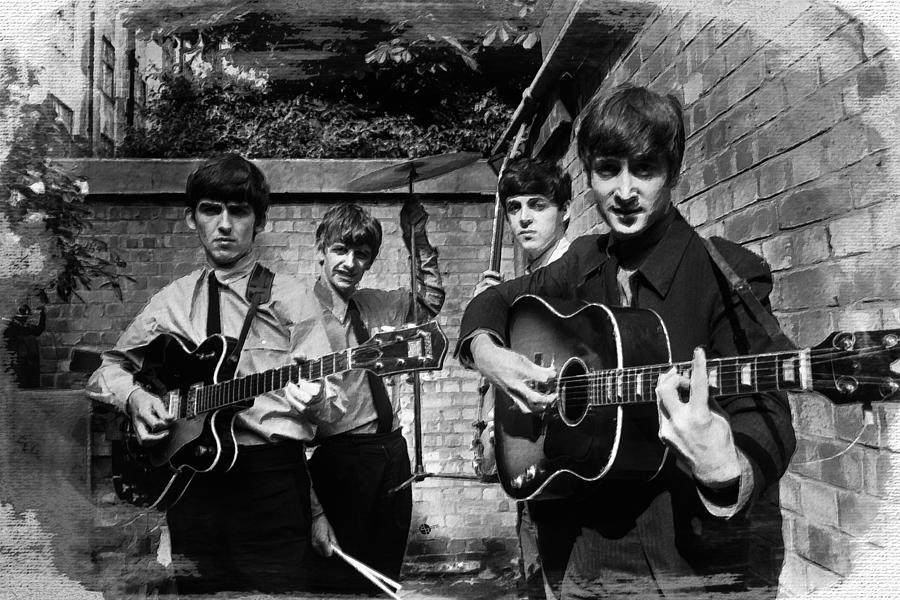 900x600 The Beatles In London 1963 Black And White Painting Painting By - Beatles Painting