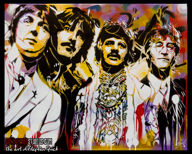 630x505 The Beatles Spray Painting - Beatles Painting