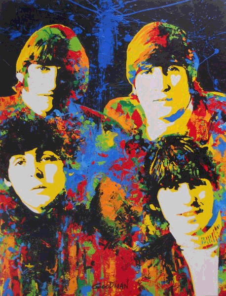 458x600 The Beatles Painted By Mark Goodman Four Guys From The Sixties - Beatles Painting