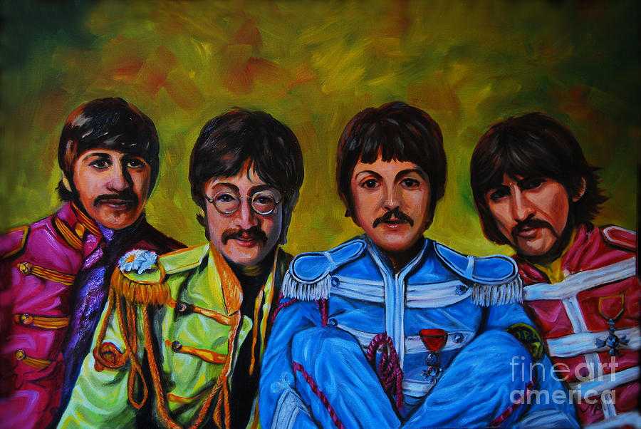 900x602 Beatles Painting By Nancy Bradley - Beatles Painting