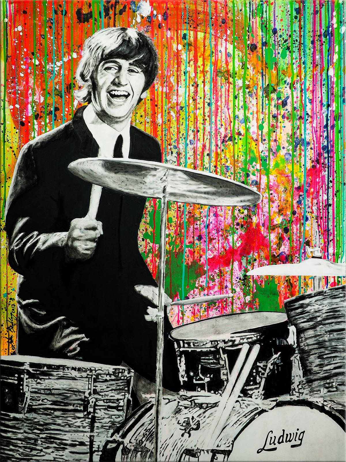 1200x1600 Beatles Pop Art Ringo Starr Painting - Beatles Painting