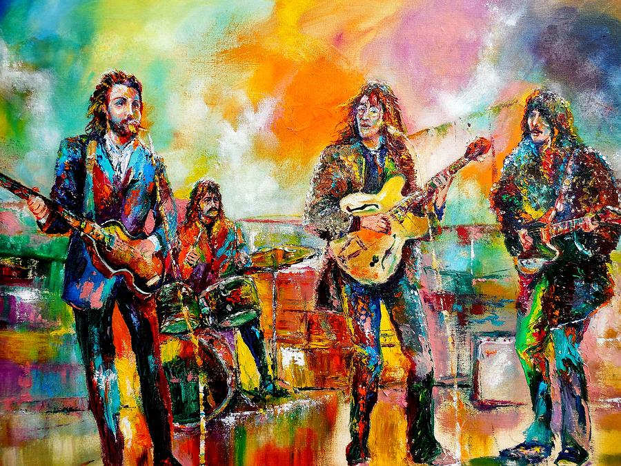 900x675 Beatles Rooftop Concert 2 Painting By Leland Castro - Beatles Painting