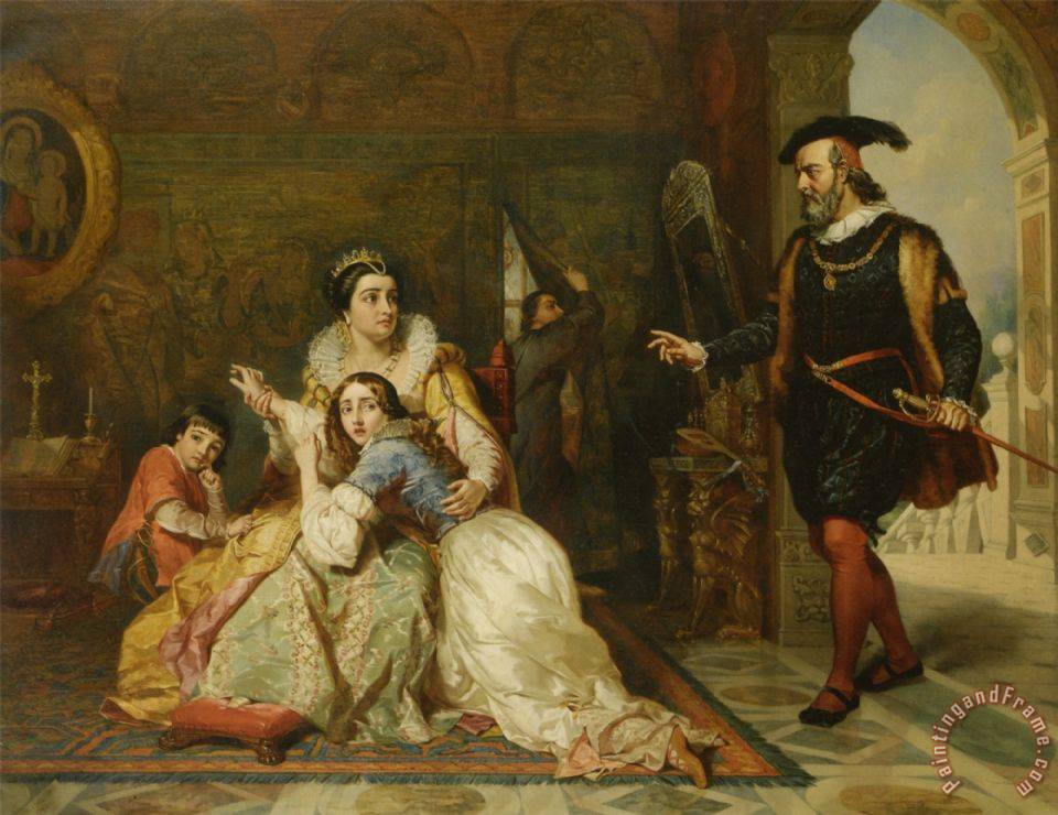 960x740 Charles Robert Leslie The Admonishment Of Beatrice Cenci Painting - Beatrice Painting