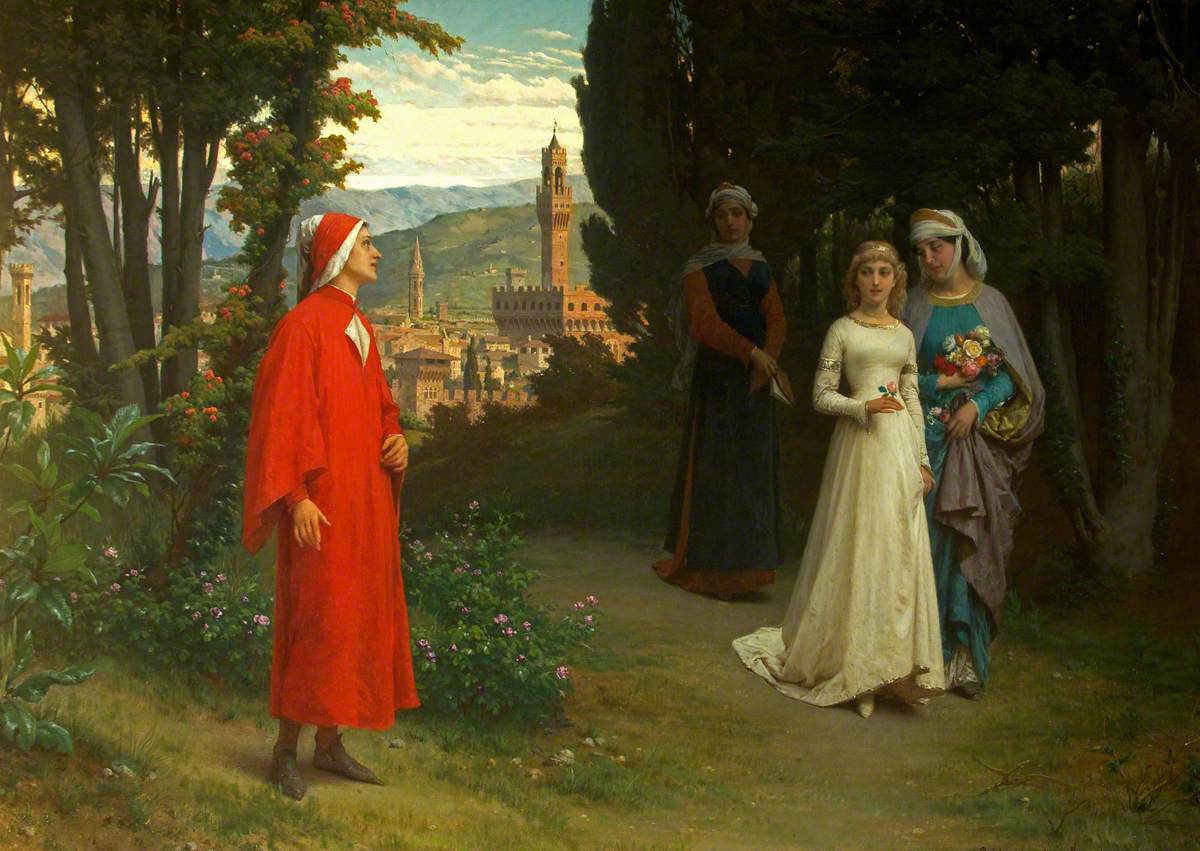 1200x851 First Meeting Of Dante And Beatrice Art Uk - Beatrice Painting