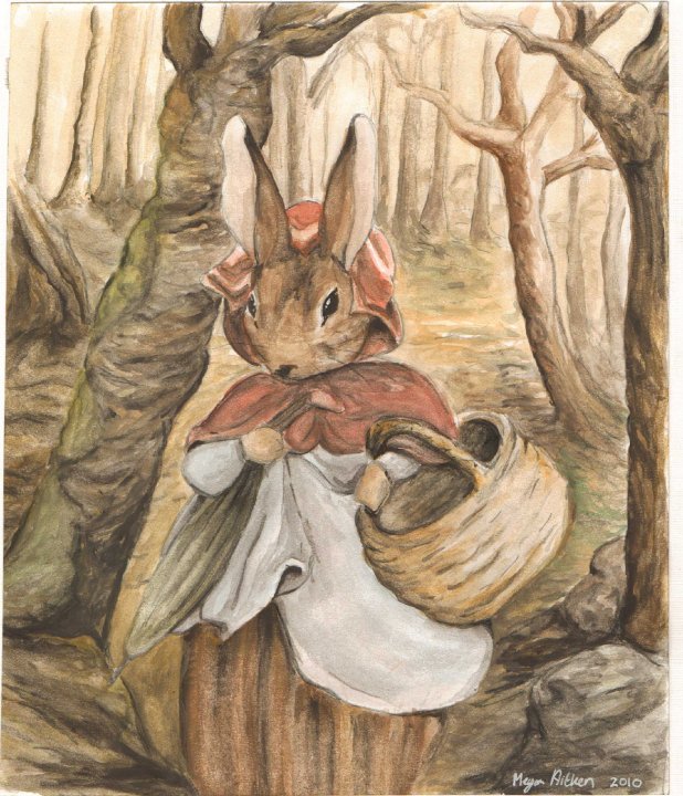 618x720 Beatrix Potter Rabbit By Mayu Chan6 - Beatrix Potter Painting