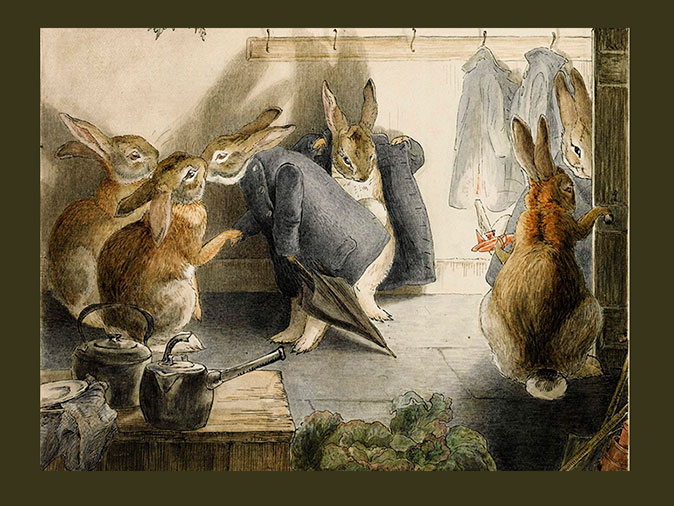 674x506 Beatrix Potter And Bunny Business - Beatrix Potter Painting
