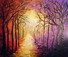 236x199 Hand Paintedmetal Wall Art Warm Color Peak Bf Sun Tree Decoration - Beautiful Acrylic Painting