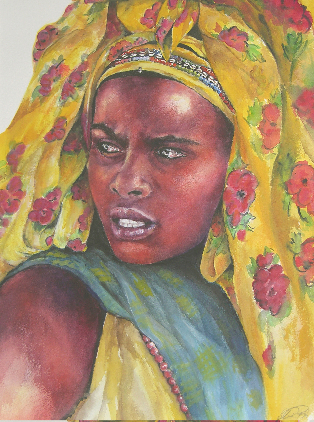 1188x1596 African Portraits - Beautiful African Woman Painting