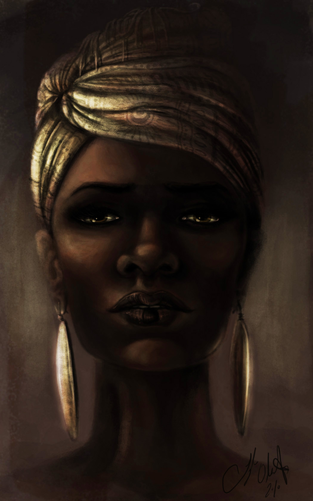 1050x1680 Beautiful Black Woman By Tyleen - Beautiful African Woman Painting