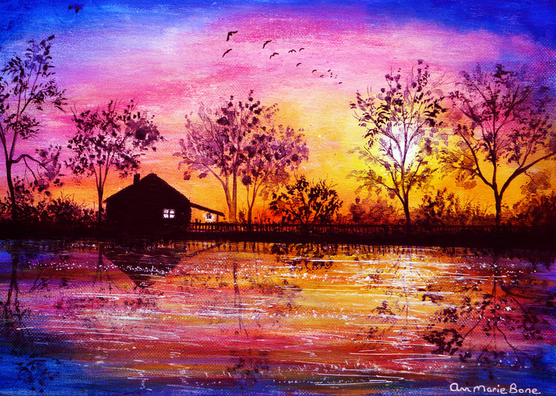800x569 The Cabin By Annmariebone - Beautiful Artwork Painting