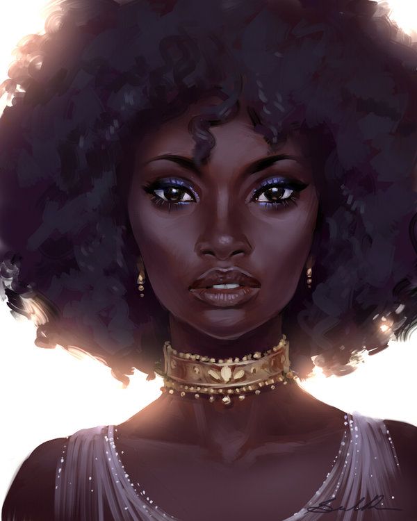 Beautiful Black Woman Painting