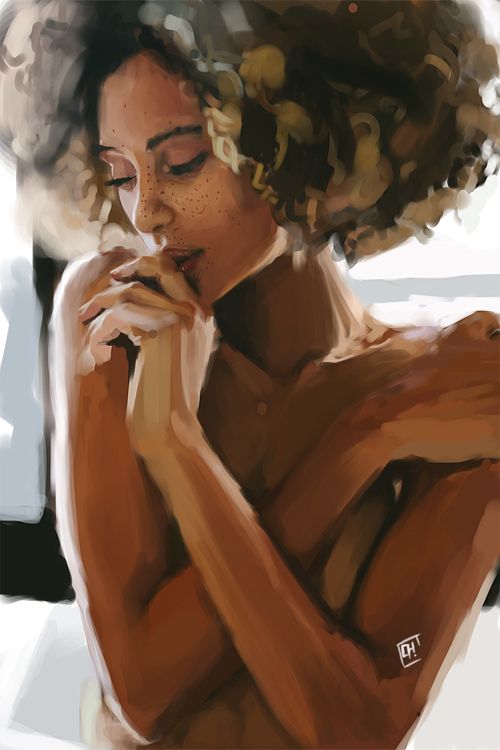 500x750 Black Women Art! Artsy Black Women Art, Woman Art - Beautiful Black Woman Painting