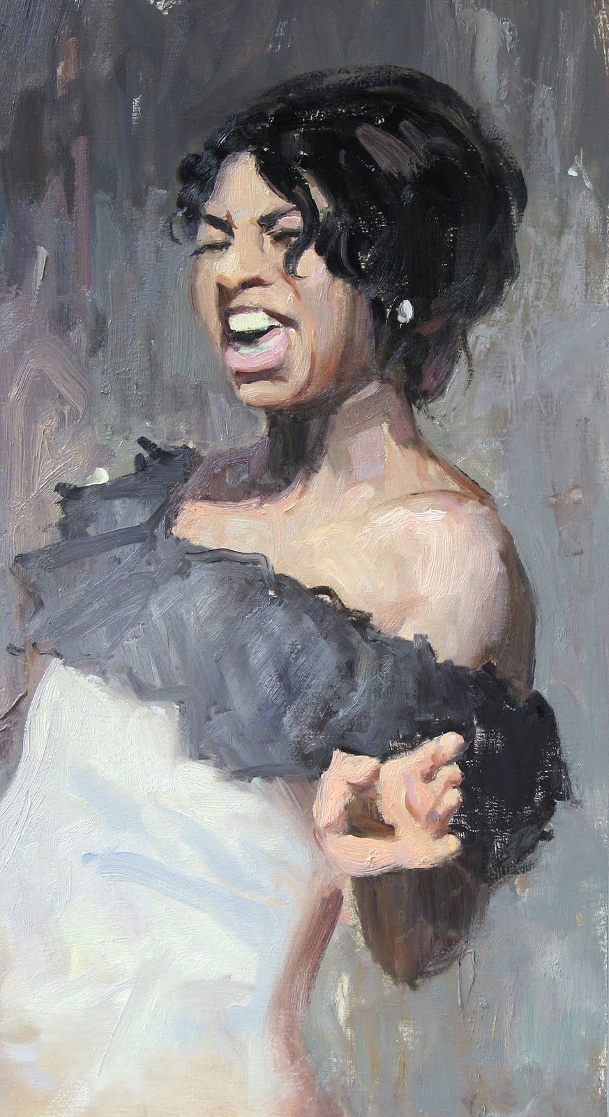 873x1600 Eric Bowman, Oil On Canvas {Contemporary Figurative Art Female - Beautiful Black Woman Painting