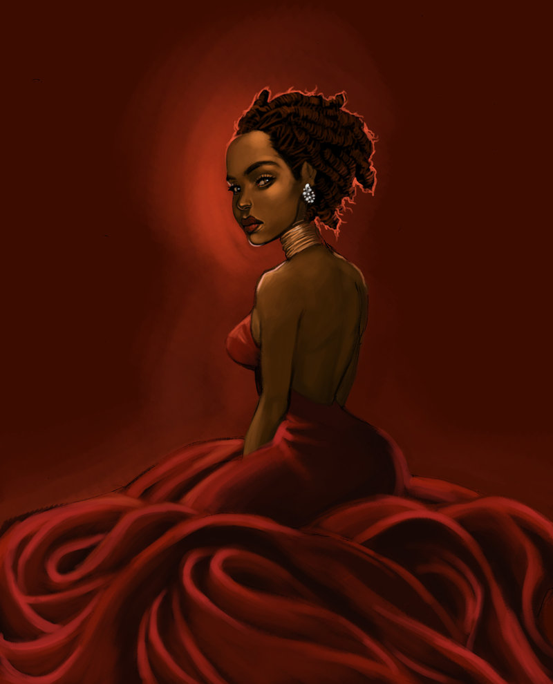 800x990 Princess By Zigbone - Beautiful Black Woman Painting