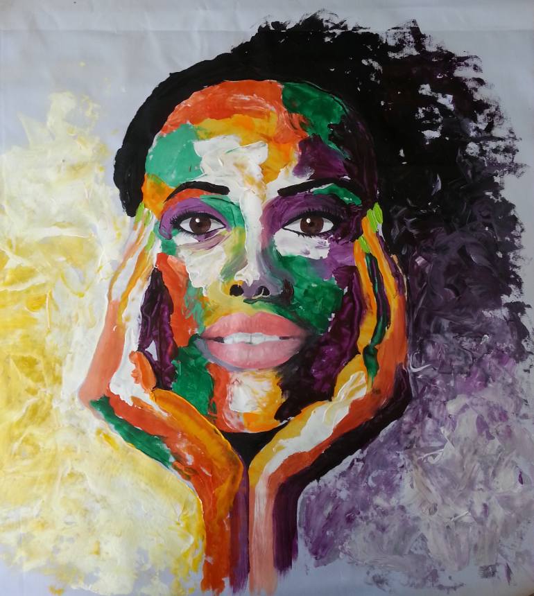 770x860 Saatchi Art Beautiful Black Lady Painting By Beverley Smith Martin - Beautiful Black Woman Painting