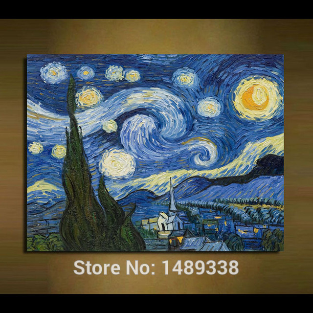640x640 Beautiful Canvas Prints Abstract Van Gogh Oil Painting Starry Sky - Beautiful Canvas Painting
