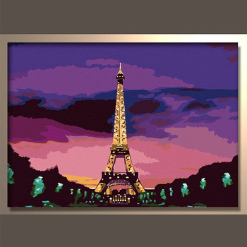 350x350 Modern Handmade Eiffel Tower Beautiful Canvas Painting For Wall - Beautiful Canvas Painting