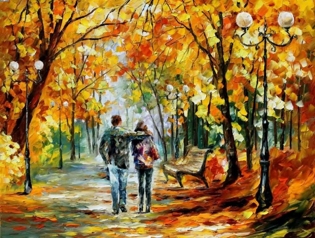 1015x768 Most Amazing Couple Art Painting - Beautiful Couple Painting