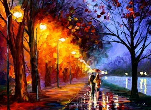 499x366 Art, Beautiful, Colorful, Couple, Painting, Stylized Image 50668 - Beautiful Couple Painting