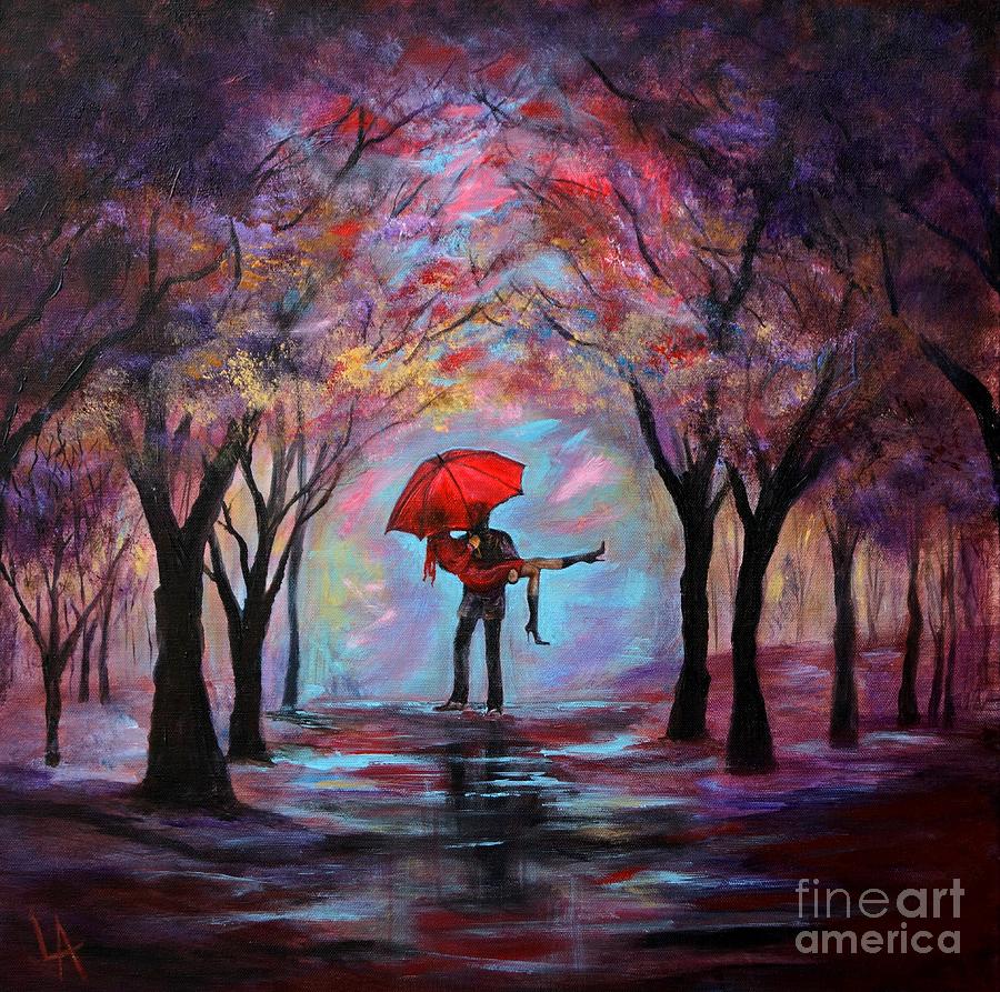 900x893 A Beautiful Romance Painting By Leslie Allen - Beautiful Couple Painting