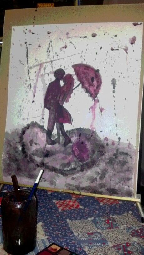 460x816 Beautiful Couple Kissing Watercolor Painting Paintings - Beautiful Couple Painting
