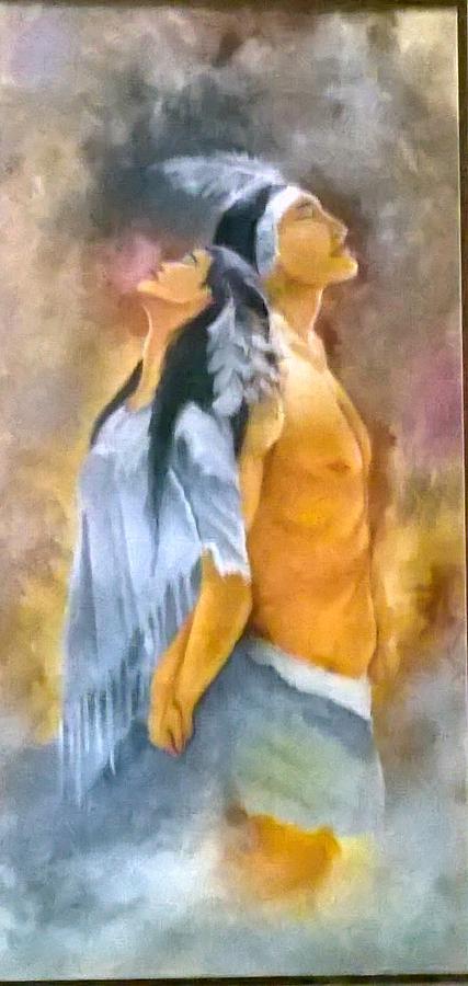 427x900 Beautiful Couple Painting By Subhajit Mondal - Beautiful Couple Painting