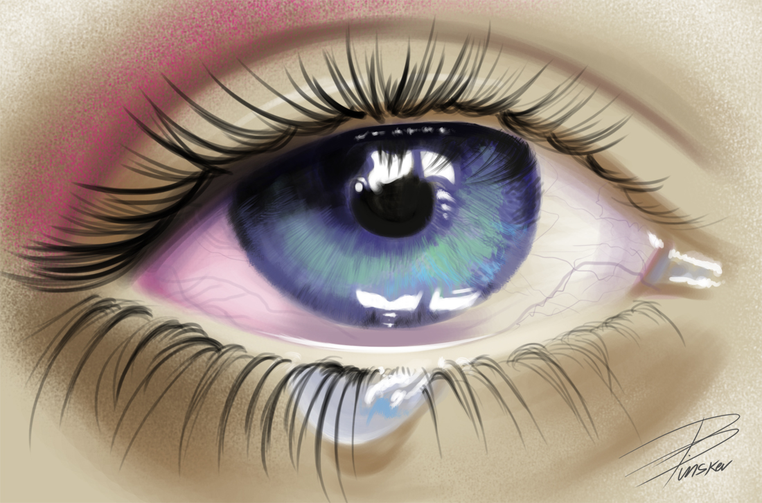 1100x726 Crying Eye By Davepinsker - Beautiful Eyes Painting