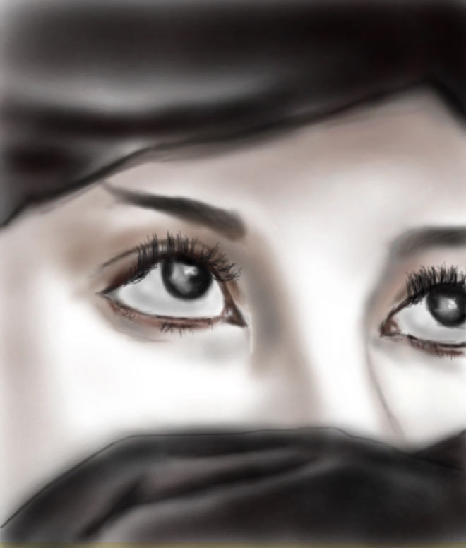 660x776 Digital Painting Of Beautiful Eyes Of Young Woman A2ztuts - Beautiful Eyes Painting