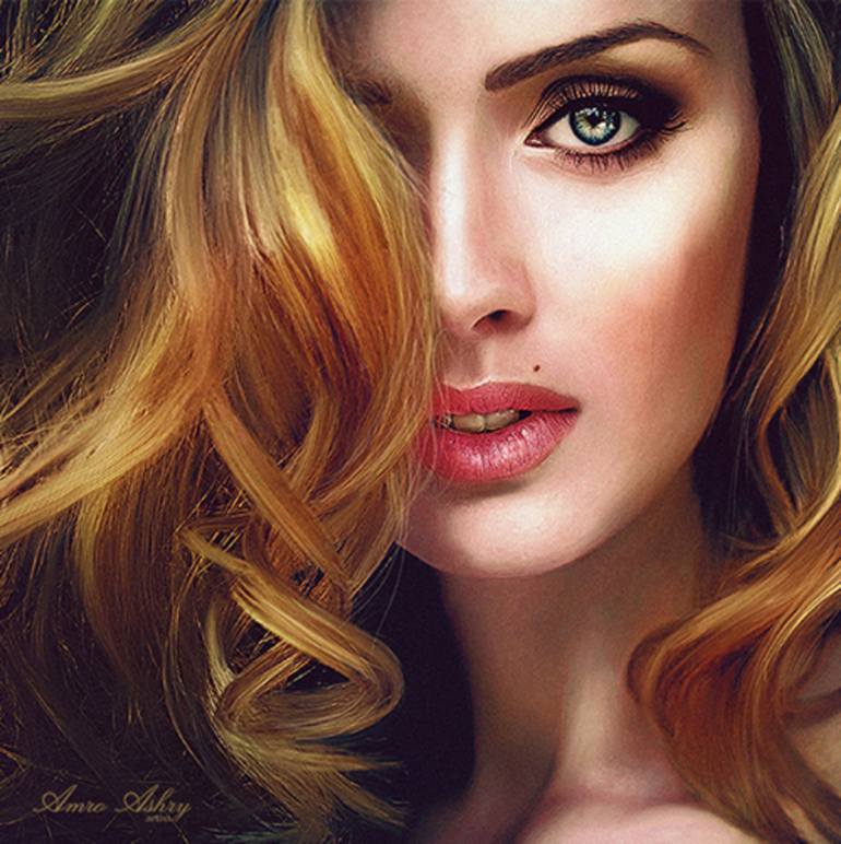 770x772 Saatchi Art For Beautiful Eyes Painting By Amro Ashry - Beautiful Eyes Painting