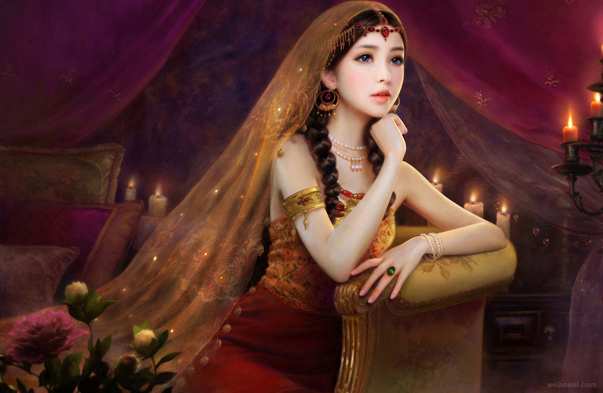 1200x782 40 Most Beautiful Chinese Paintings For Your Inspiration - Beautiful Girl Painting