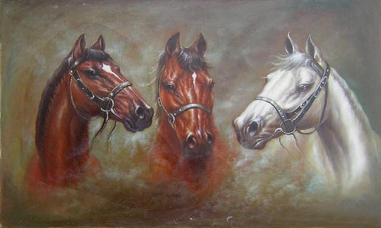 750x450 Handpainted High Quality Beautiful Horse Oil Painting On Canvas - Beautiful Horse Painting
