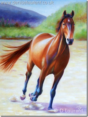 304x404 Horse Paintings Denise Laurent Fine Art - Beautiful Horse Painting