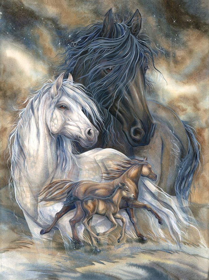 736x984 Resultado De Imagen De Beautiful Horse Paintings Horses In Color - Beautiful Horse Painting