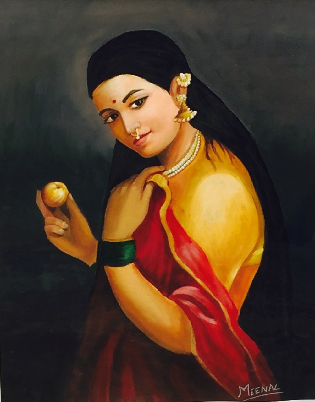 1002x1280 Buy Beautiful Indian Lady Handmade Painting By Meenal Soni. Code - Beautiful Lady Painting