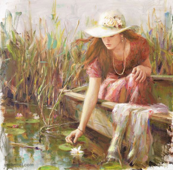 580x570 A Beautiful Lady Oil Painting - Beautiful Lady Painting